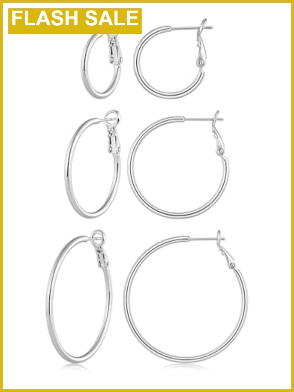 14K Gold Plated Hoop Earrings for Women - 3 Sizes 20/30/40mm